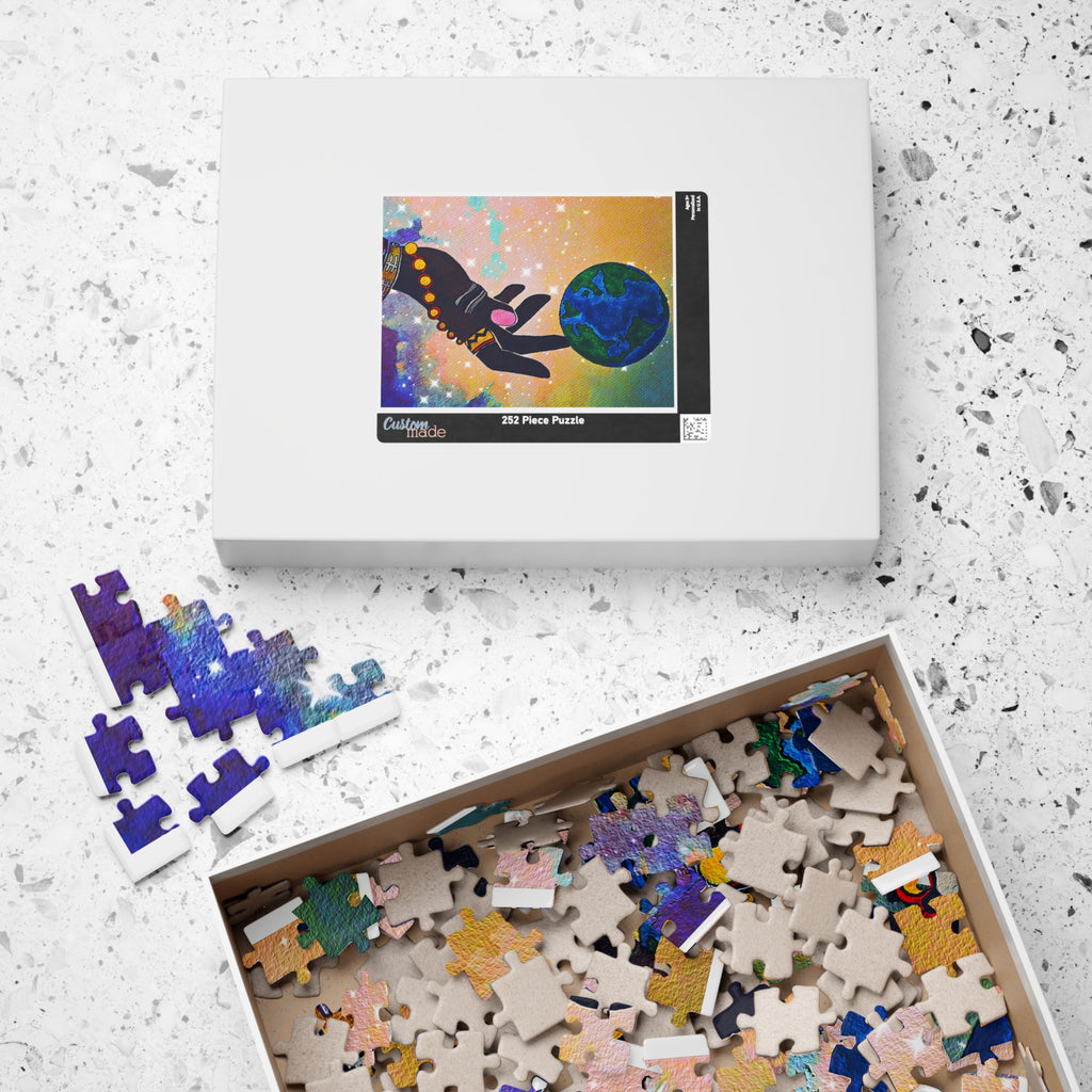 Earth Hand Illustration Puzzle - 110 to 1014 Pieces, Vibrant World Artwork Printify
