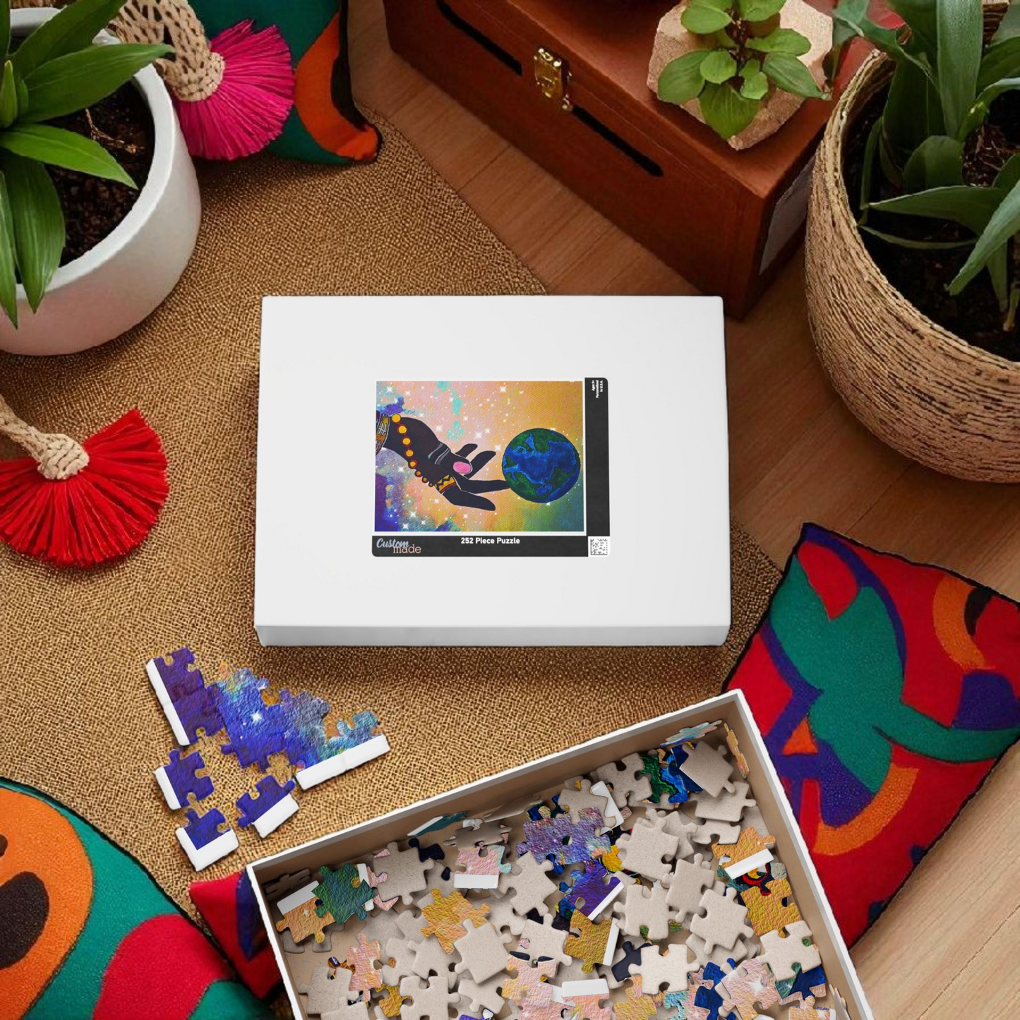 Earth Hand Illustration Puzzle - 110 to 1014 Pieces, Vibrant World Artwork