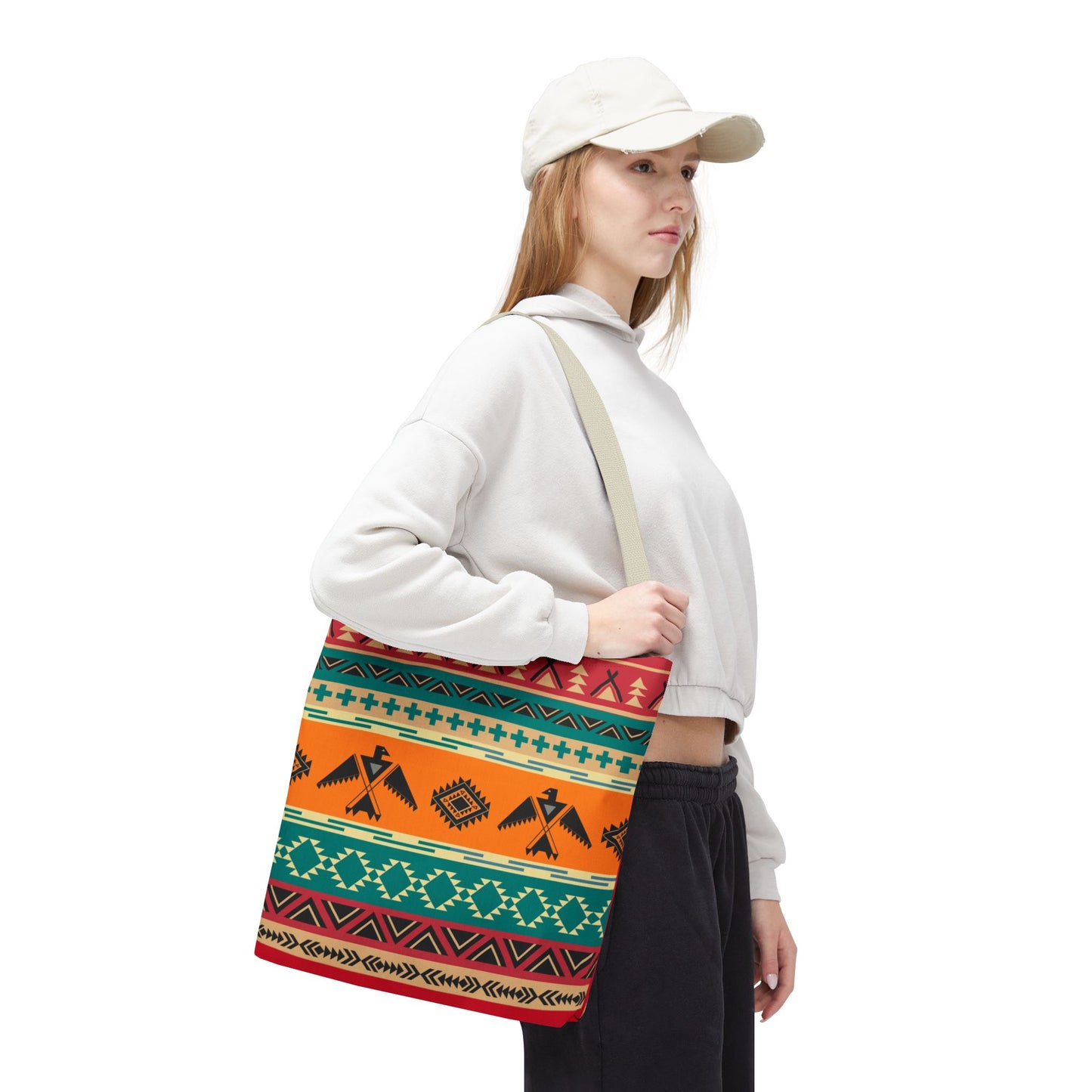 Southwestern Pattern Tote Bag - Native-Inspired Aztec Eagle Print