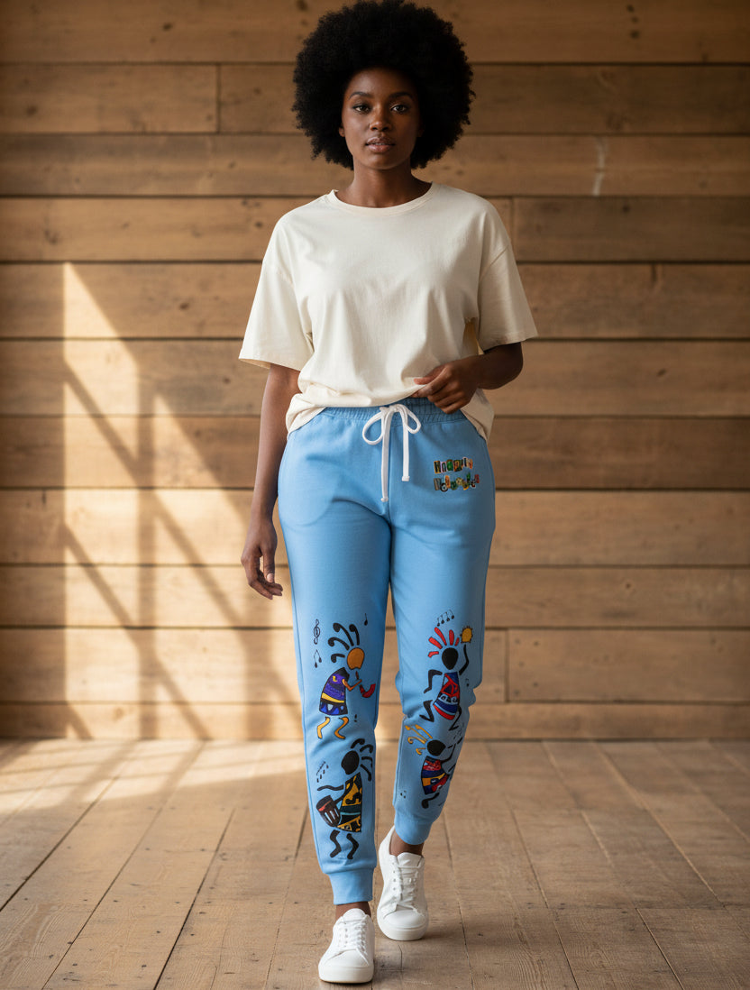 Kokopelli Dance Athletic Unisex Joggers — Colorful Afro-Caribbean Musician Art Printify