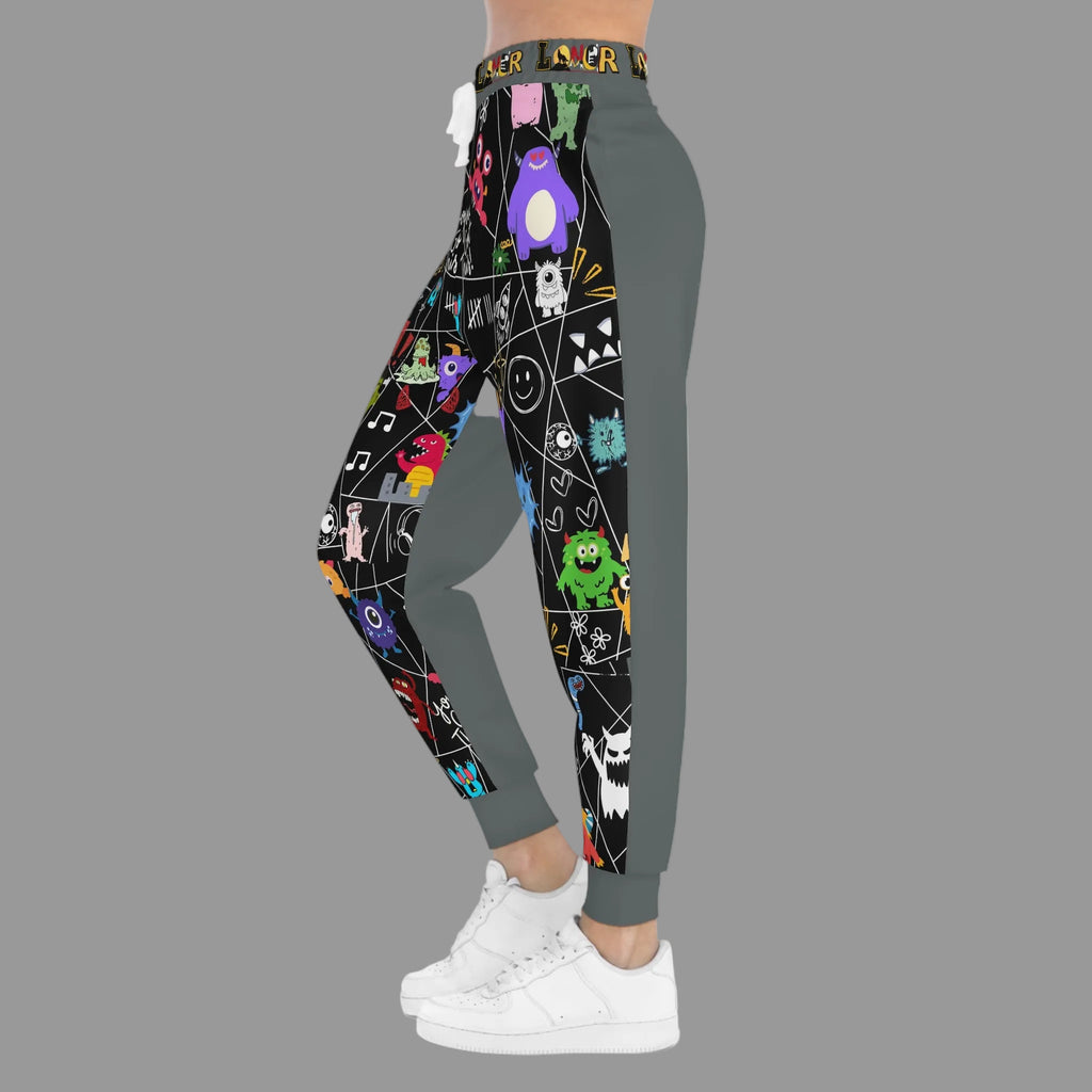 Graphic Monsters Joggers for Men & Women – Unisex Fit, Artistic Cartoon Print Printify