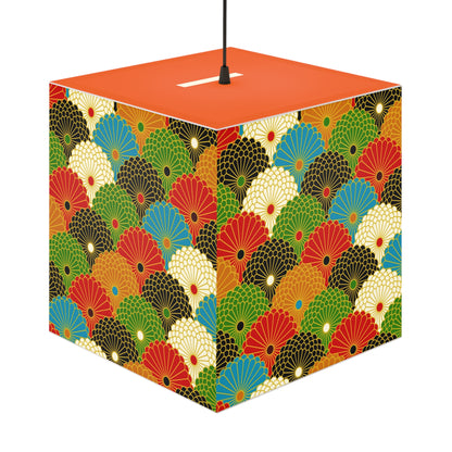 Japanese Fan Pattern Light Cube Lamp – Colorful Retro Geometric Table & Night Light