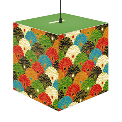 Japanese Fan Pattern Light Cube Lamp — Colorful Scallop Decorative Night Light