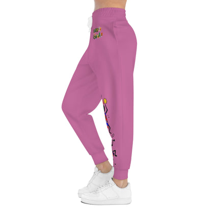Kokopelli Dance Pink Athletic Unisex Joggers — Afro-Caribbean Music Art