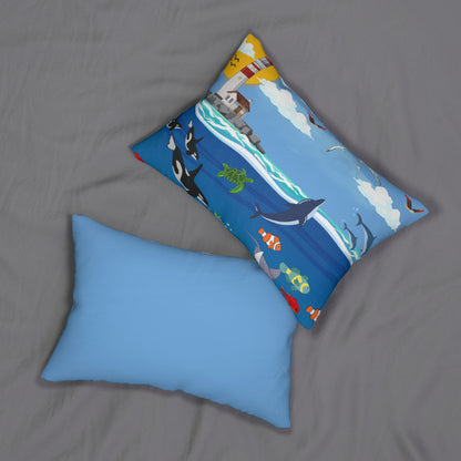 Ocean Adventure Lumbar Pillow - Nautical Marine Decor for Home