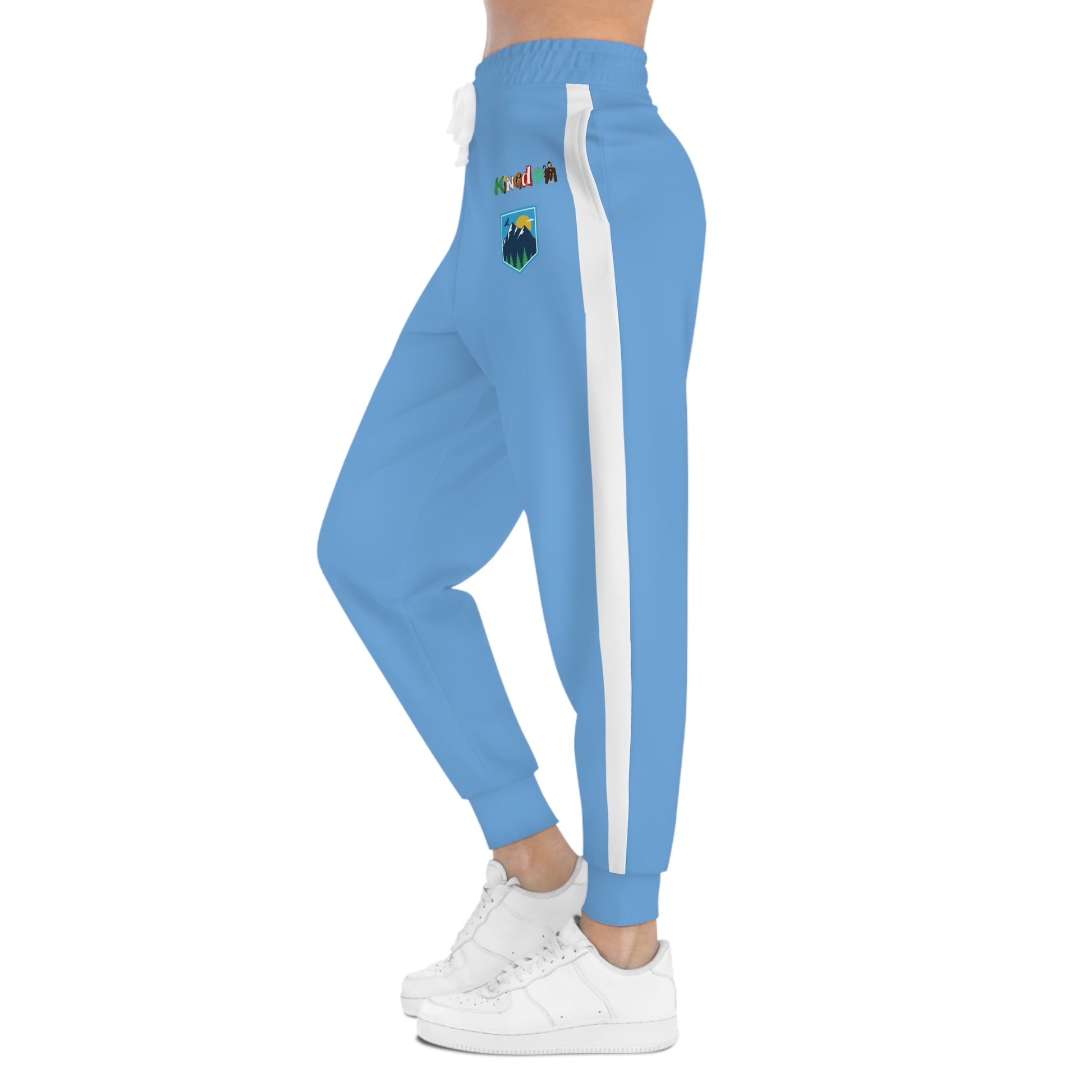 Travel-Themed Graphic Athletic Joggers, Unisex Performance Pants Printify
