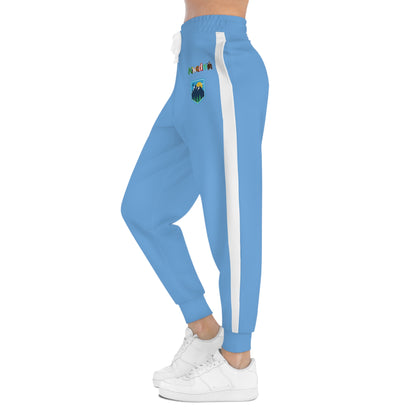 Travel-Themed Graphic Athletic Joggers, Unisex Performance Pants Printify