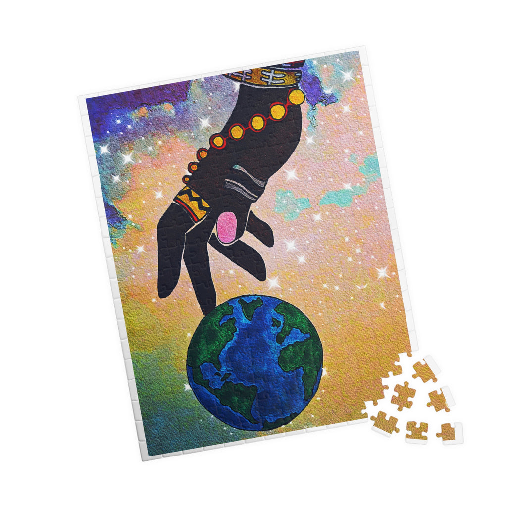 Earth Hand Illustration Puzzle - 110 to 1014 Pieces, Vibrant World Artwork Printify