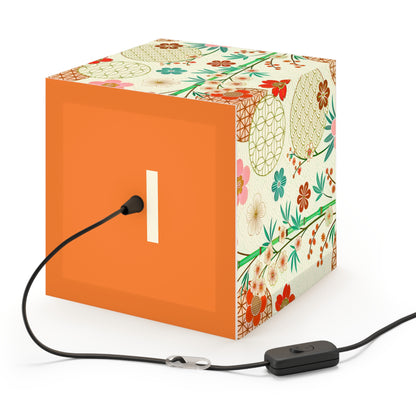 Japanese Floral Cube Lamp — Vintage Sakura Pattern Light Cube