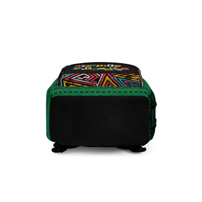 Unique Afro Music Backpack, Music Lover Bag, Cartoon Print Rucksack, Ethnic Design