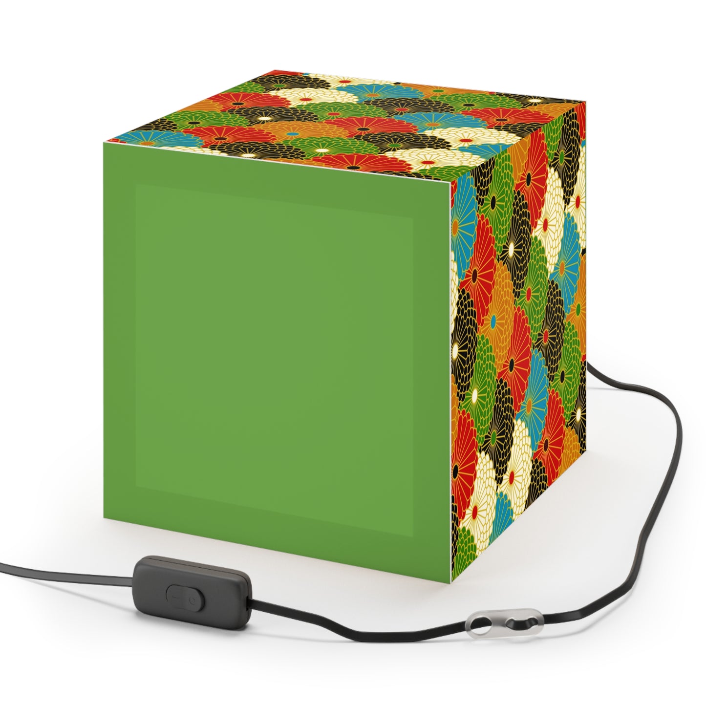 Japanese Fan Pattern Light Cube Lamp — Colorful Scallop Decorative Night Light