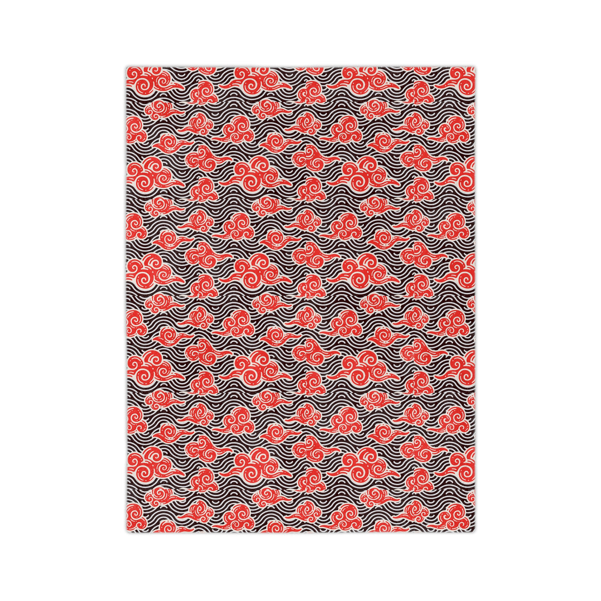 Red Cloud Swirl Velveteen Blanket — Plush Microfiber Throw Printify