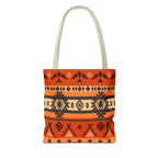Southwestern Aztec Pattern Tote Bag — Orange Tribal All-Over Print