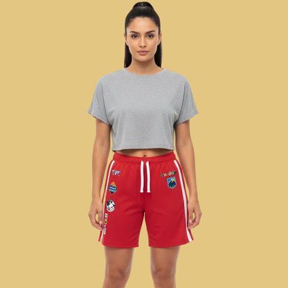 Badged Adventure-Inspired Athletic Shorts, Unisex Casual Gym Wear, Perfect for Summer Activities