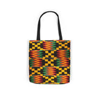 Kente Pattern Canvas Tote Bag — Vibrant African Print Market Tote Printify