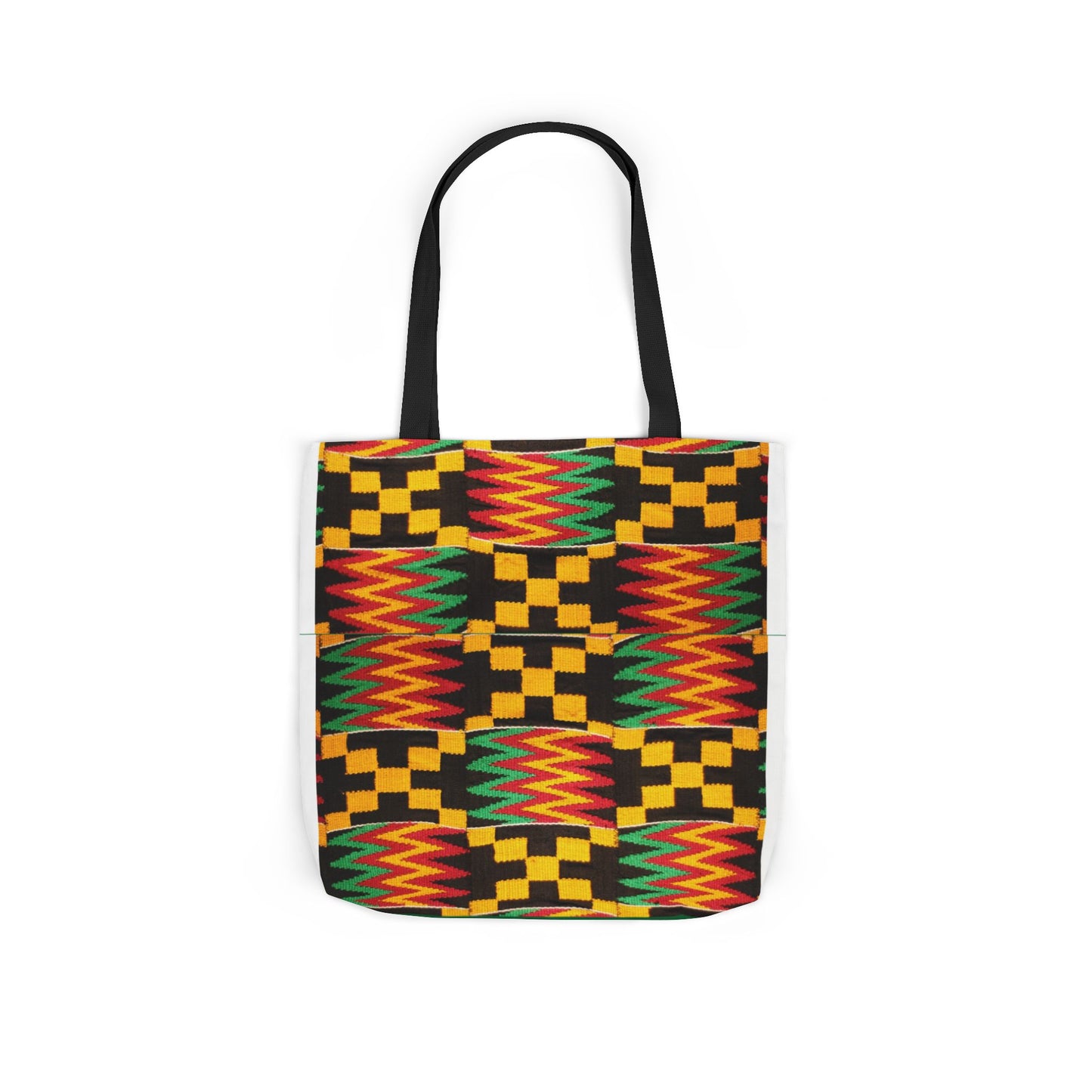 Kente Pattern Canvas Tote Bag — Vibrant African Print Market Tote