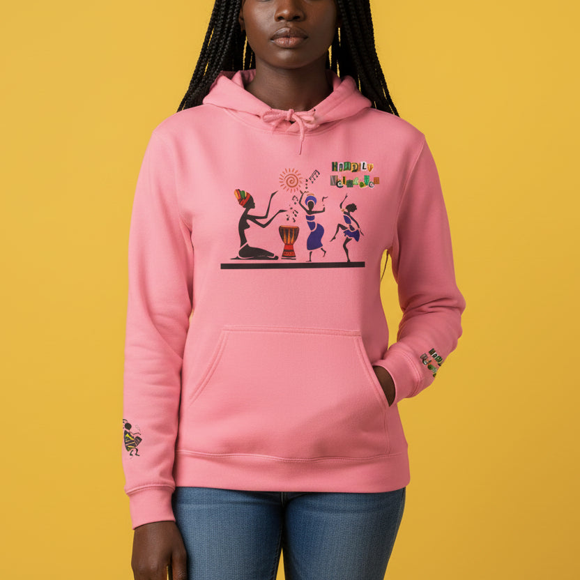 Ethnic Streetwear Unisex Heavy Blend, Hand-Drawn Tribal Music Art, Daily Wear Printify