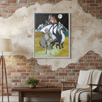 Framed Matte Canvas - Knight and Dragon Fantasy Art Printify