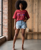Oversized Unisex V-Neck Soccer Jersey Featuring a Haiti Flag-Inspired Mesh Design