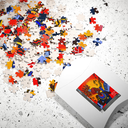 Colorful Jazz Singer Puzzle - Multiple Sizes- Artistic Jigsaw for Music Lovers