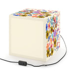 Floral Meadow Cube Lamp — Sunflower & Butterfly Decorative Light Printify