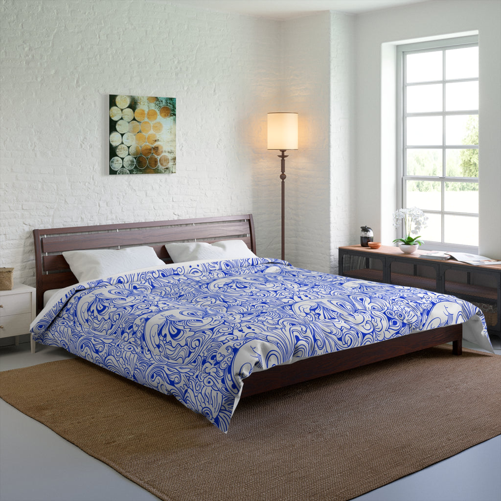 Floral Comforter, Botanical Bedding, Cozy Duvet Cover, Flower Print Quilt Printify