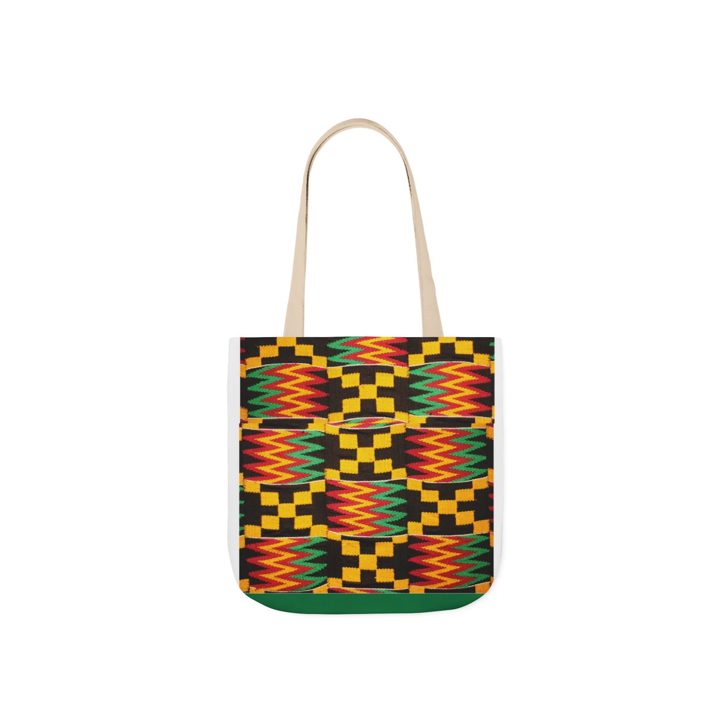Kente Pattern Canvas Tote Bag — Vibrant African Print Market Tote