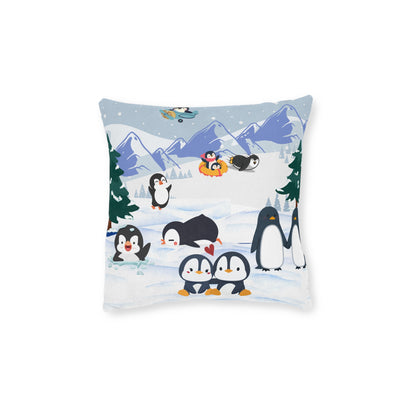 Cute Penguin Square Pillow, Cozy Winter Decor, Animal Lover Gift, Kids Room Accent
