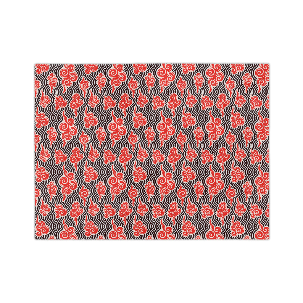 Red Cloud Swirl Velveteen Blanket — Plush Microfiber Throw Printify