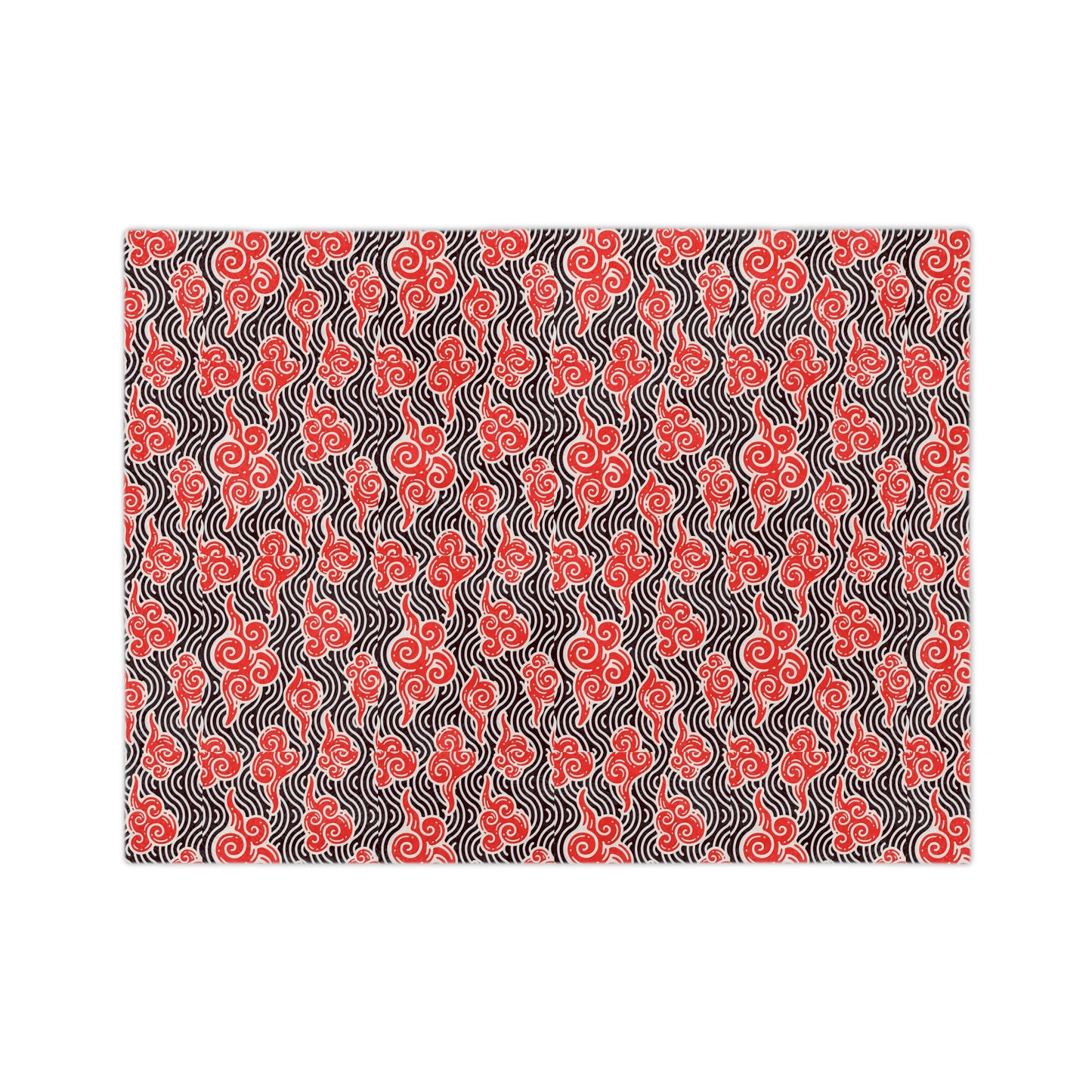 Red Cloud Swirl Velveteen Blanket — Plush Microfiber Throw