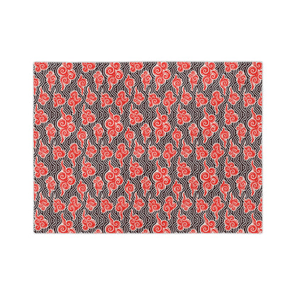 Red Cloud Swirl Velveteen Blanket — Plush Microfiber Throw