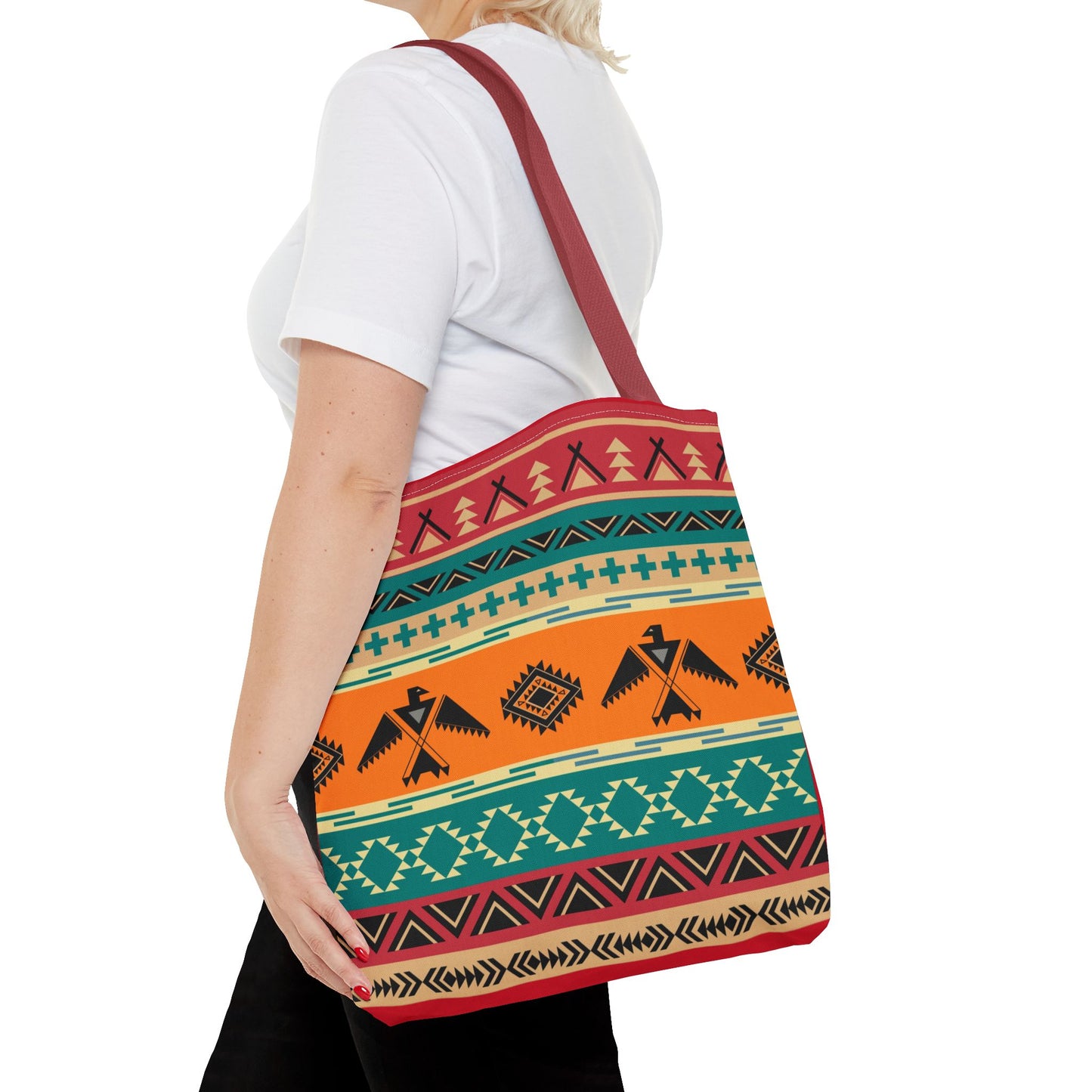 Southwestern Pattern Tote Bag - Native-Inspired Aztec Eagle Print