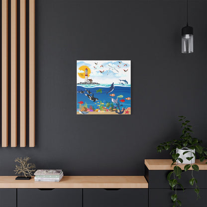 Vibrant Ocean Scene Canvas Wall Art, Nautical Decor for Beach Lovers, Coastal Living, Gift for Housewarming, Relaxing Atmosphere