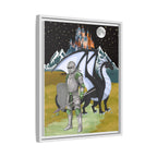 Framed Matte Canvas - Knight and Dragon Fantasy Art Printify