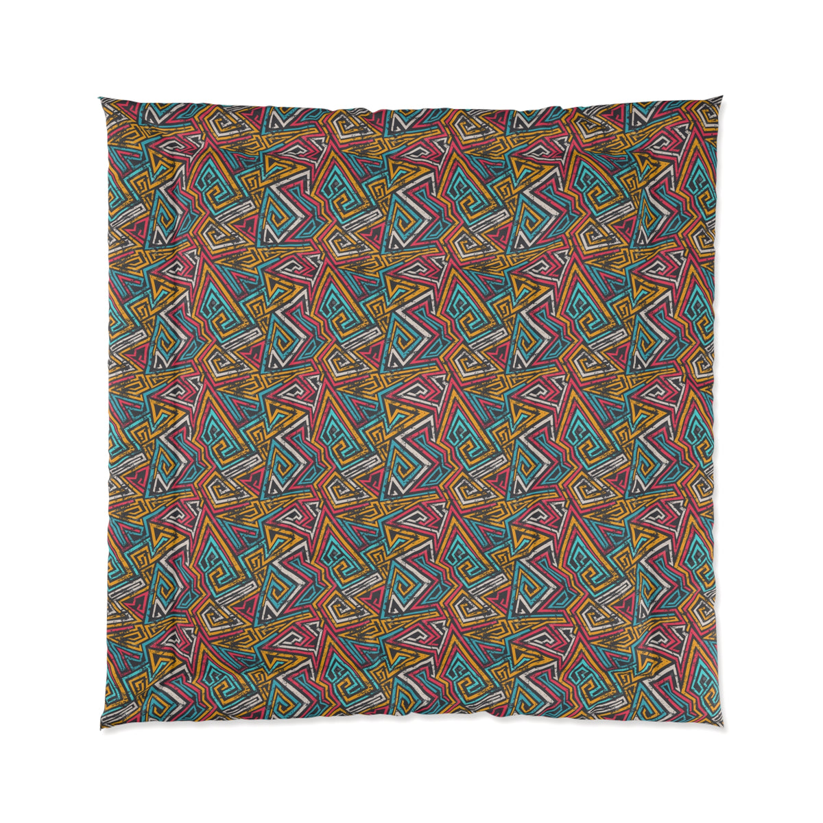 Colorful Geometric Comforter, Bohemian Bedding, Cozy Bedroom Decor, Home Textile Gift Printify