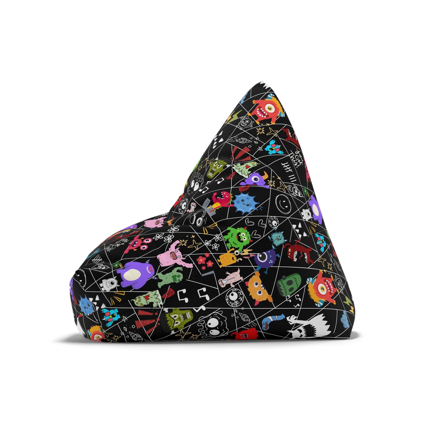 Colorful Monster Bean Bag Chair Cover, Cozy Home Decor, Fun Playroom Accessory