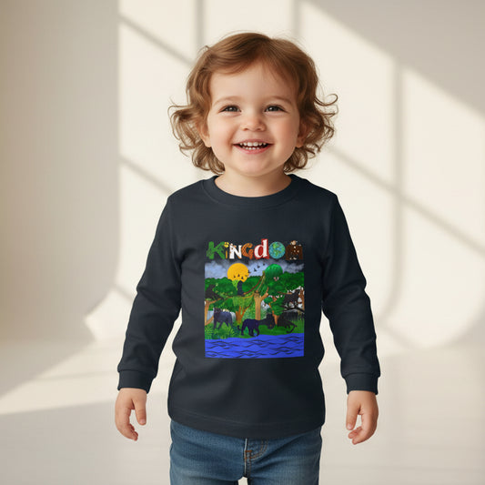 Panther Themed Toddler Tee, Wildlife Graphic Long Sleeve Shirt, Jungle Cat Children's Top