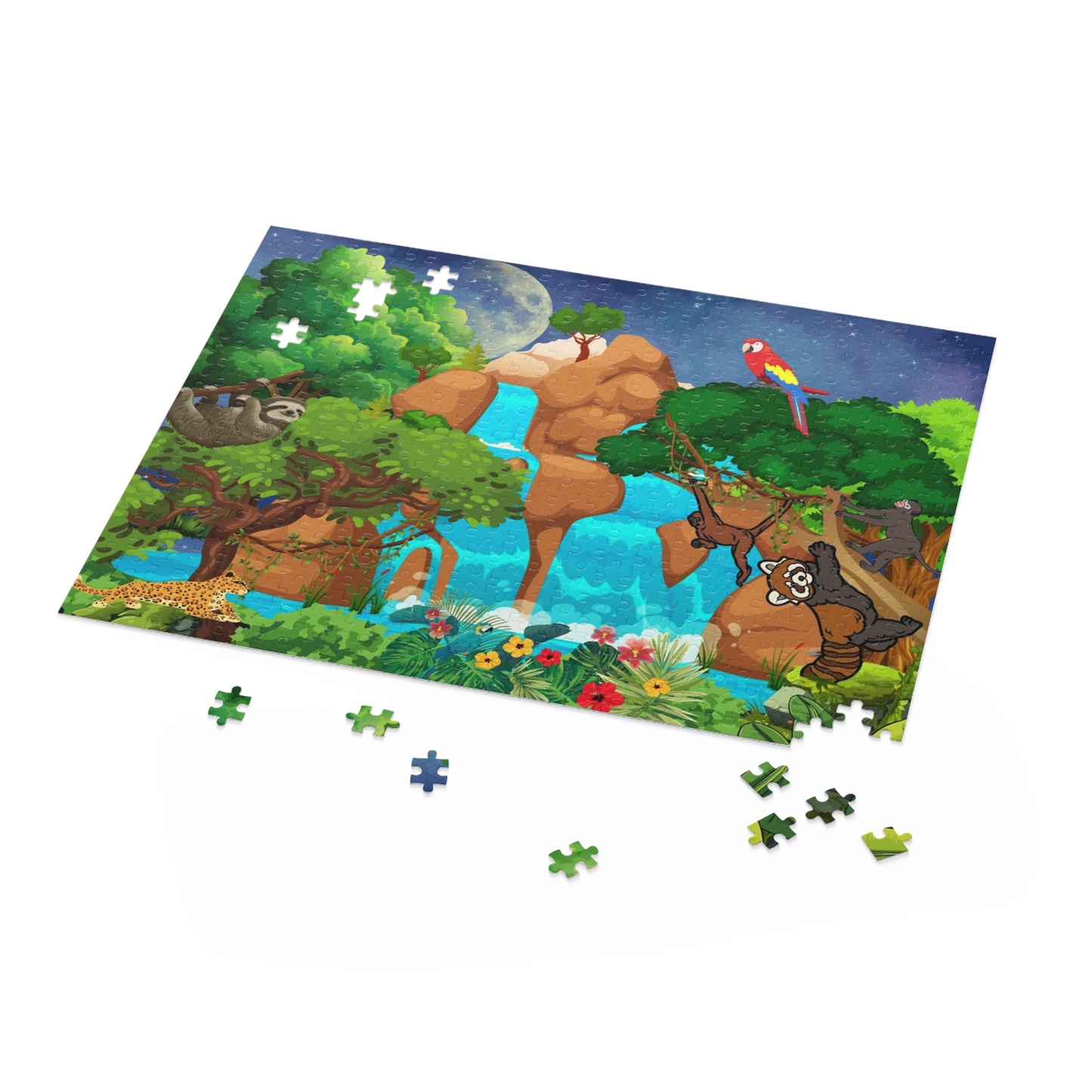 Vibrant Jungle Adventure Puzzle | 120, 252 & 500-Piece Options | Ideal Family Game Night
