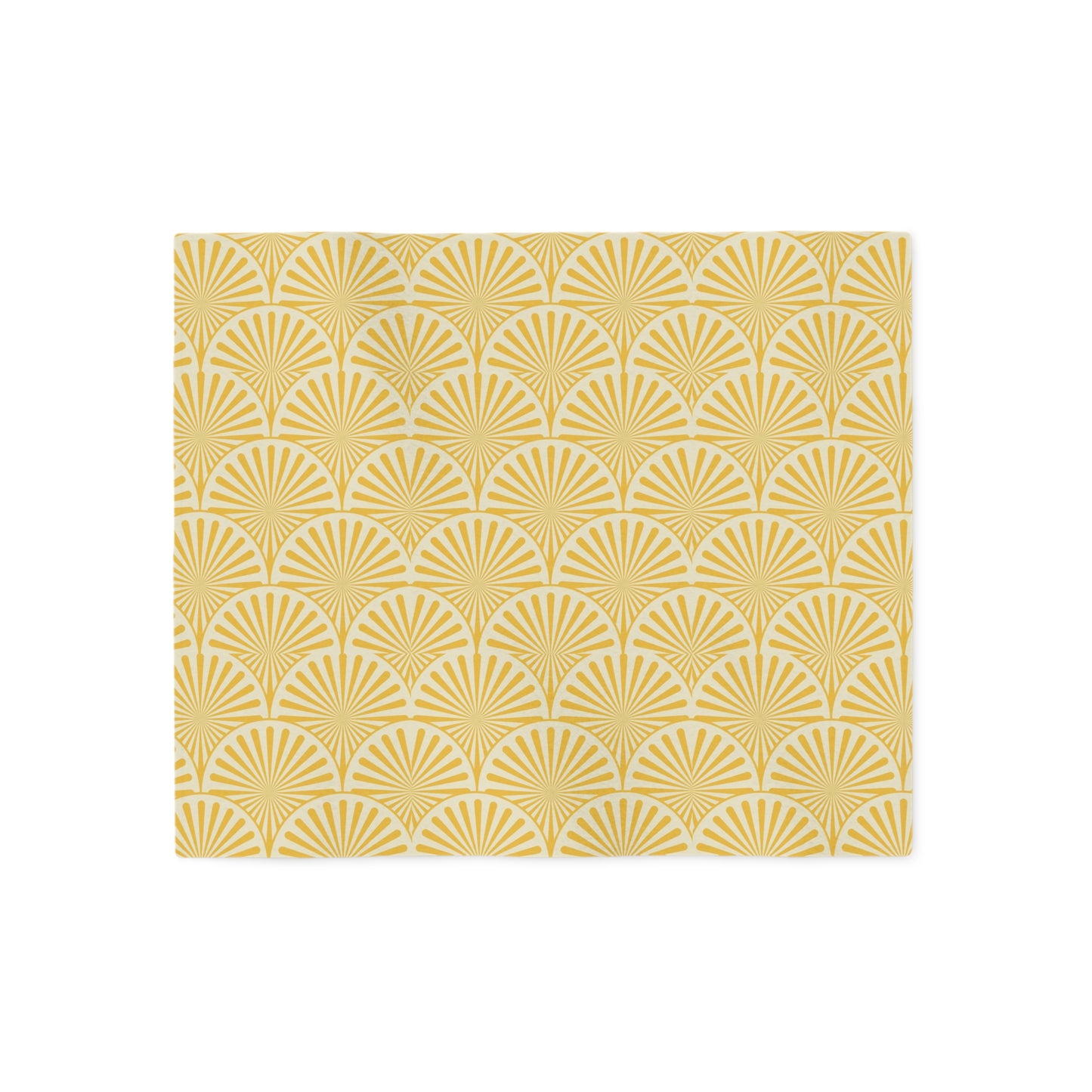 Golden Art Deco Fan Pattern Sweatshirt Blanket — Cozy Retro Throw for Home & Gifts