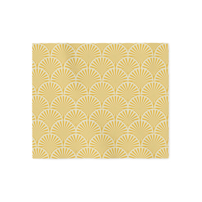 Golden Art Deco Fan Pattern Sweatshirt Blanket — Cozy Retro Throw for Home & Gifts