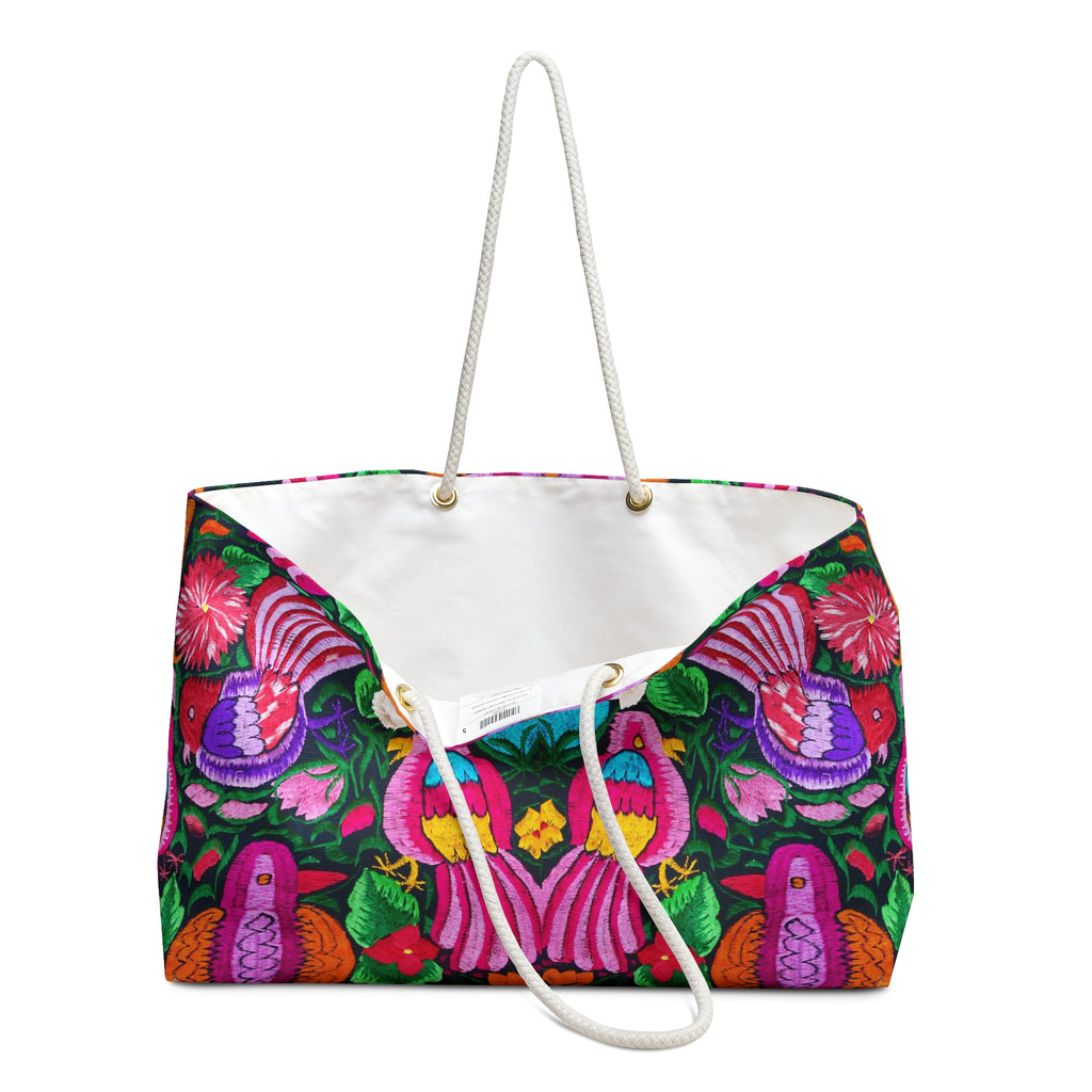Vibrant Floral Weekender Bag - Bohemian Travel Tote, Beach Tote, Gym Bag, Yoga Bag Printify