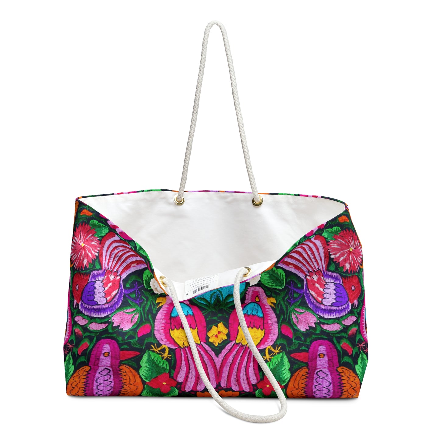 Vibrant Floral Weekender Bag - Bohemian Travel Tote, Beach Tote, Gym Bag, Yoga Bag