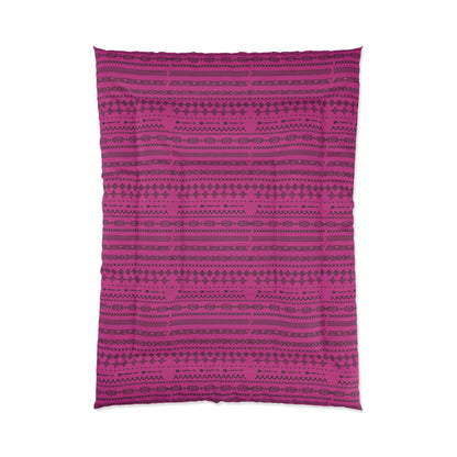 Afro Geometric Comforter, Cozy Blanket for Home Decor, Boho Style Bedding
