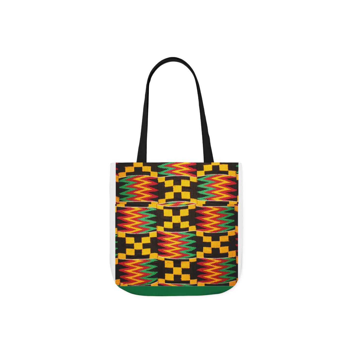 Kente Pattern Canvas Tote Bag — Vibrant African Print Market Tote