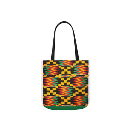Kente Pattern Canvas Tote Bag — Vibrant African Print Market Tote