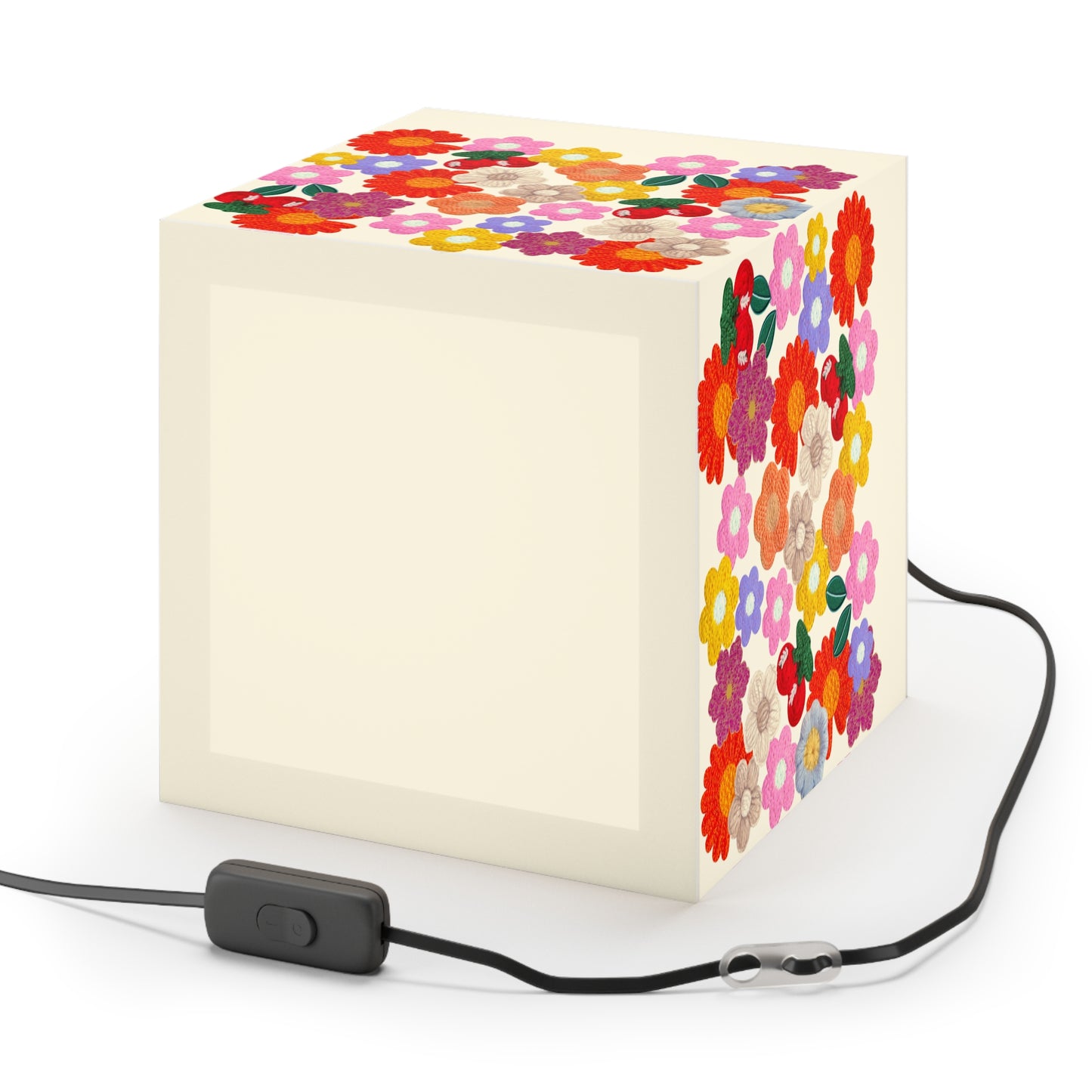 Floral Cube Lamp — Colorful Daisy Light Cube for Bedroom & Nursery