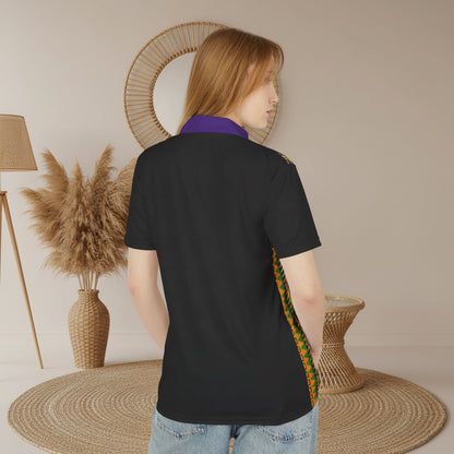 African Kente Stripe Polo Shirt — Vibrant Cultural Print Golf Polo