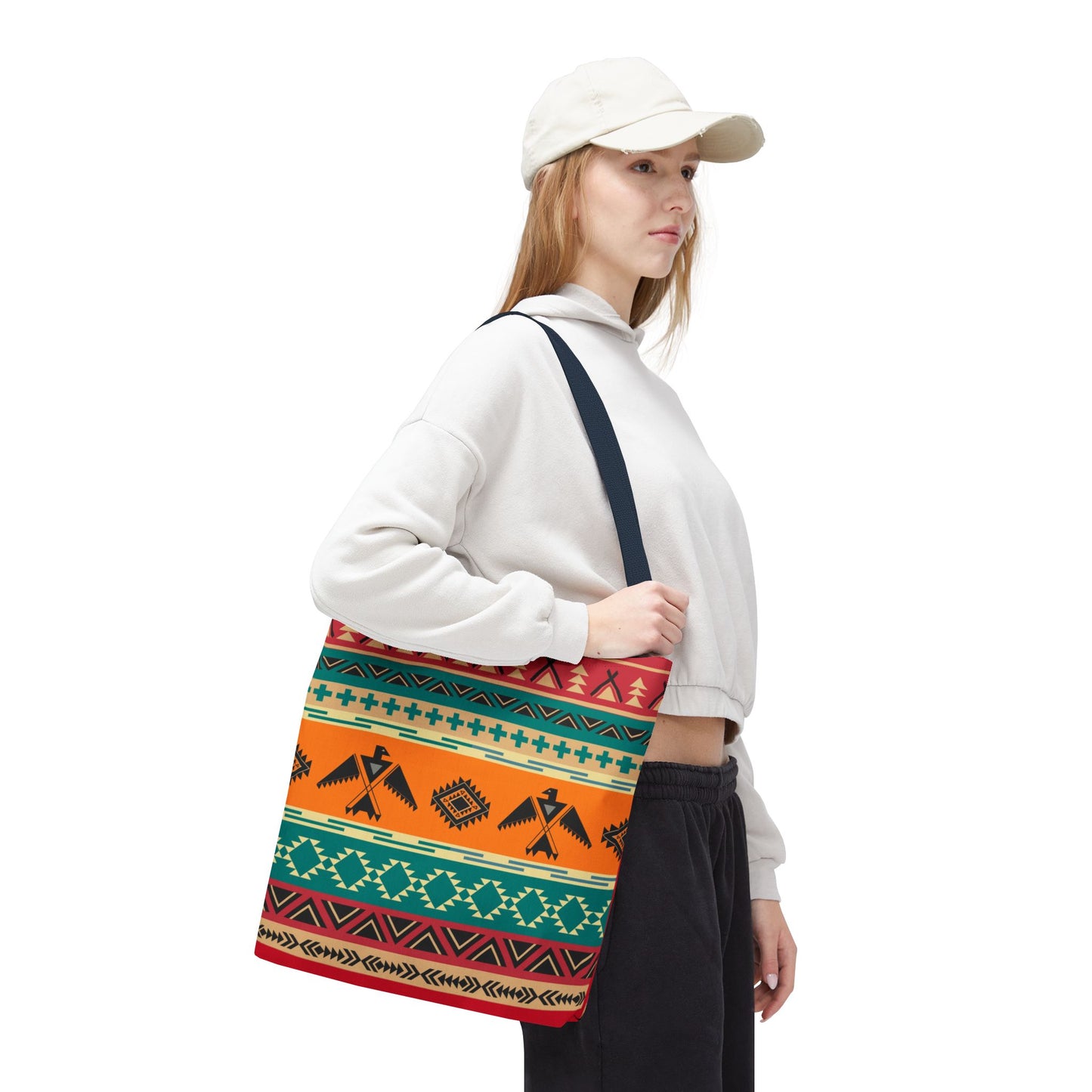 Southwestern Pattern Tote Bag - Native-Inspired Aztec Eagle Print