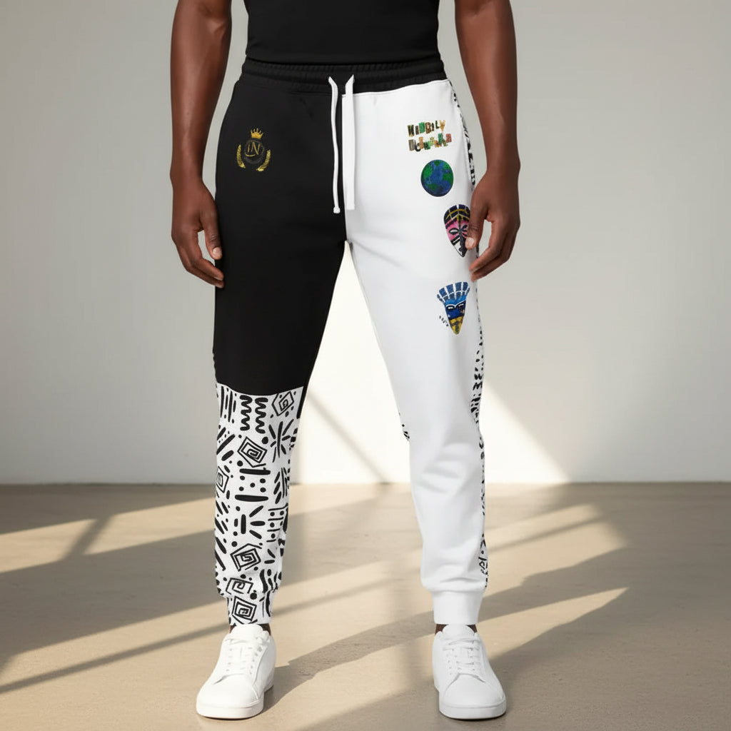 Handcrafted Afro Music Cartoon Art Unisex Joggers Printify