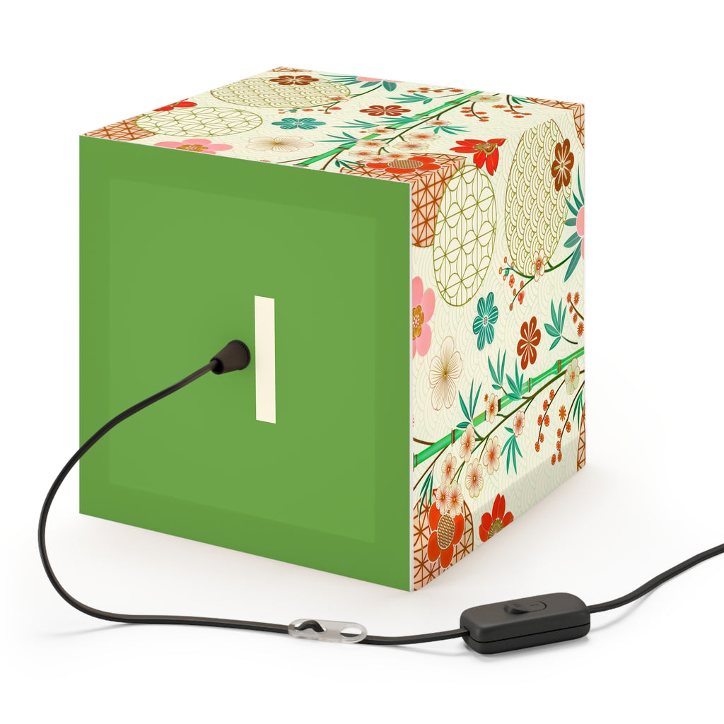 Japanese Floral Cube Lamp — Vintage Sakura Pattern Light Cube Printify